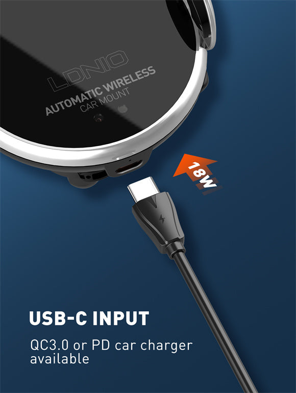 LDNIO 15W MA02 Adjustable Car Wireless Car Holder for Mobile Phone Wireless Charging Type-c Car Wireless Charger stand LDNIO 15W MA02 Adjustable Car Wireless Car Holder for Mobile Phone Wireless Charging Type-c Car Wireless Charger stand